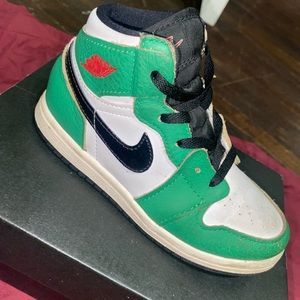 Toddler Size 10 Jordan Ones. Green , White , & Black